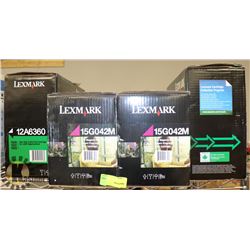 LOT WITH 4 ASSORTED LEXMARK TONERS
