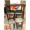 Image 1 : BAR HEIGHT TABLE WITH 2 STOOLS AND 2 SMALL GARBAGE