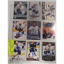 SET OF 9 AUTOGRAPHED OILERS HOCKEY CARDS