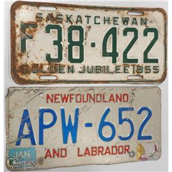 PAIR OF VINTAGE SASKATCHEWAN & NEWFOUNDLAND