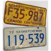Image 1 : PAIR OF SASKATCHEWAN LICENSE PLATES 1967 & 1972