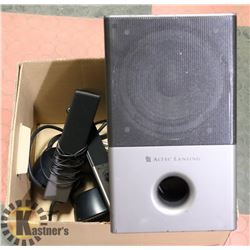 ALTEC LANSING SUBWOOFER & 2 SPEAKERS - WORKS