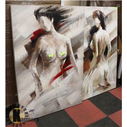 SET OF NUDE OIL PAINTINGS ON CANVAS 59 X 39