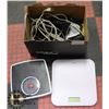 Image 1 : BOX WITH WEIGH SCALES, CORDS AND MORE