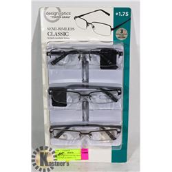 DESIGN OPTICS FOSTER GRANT READING GLASSES +1.75