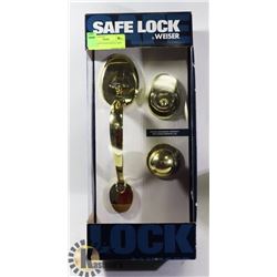 NEW WEISER DOOR HANDLE AND LOCK SET
