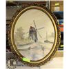 Image 1 : PRINT OF WINDMILL IN OVAL FRAME