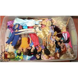 BOX OF 30 VINTAGE BARBIE & KEN DOLLS