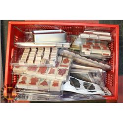 BOX OF WOODEN STAMPS
