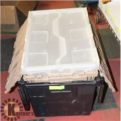 SET OF 3 BUTTERFLY-LEAF STORAGE TOTES -