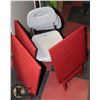 Image 1 : THREE SMALL PLASTIC TABLES WITH 3 CHAIRS