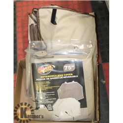 2 NEW WINTER BBQ COVERS - 75"X20"X47"  REVERSIBLE