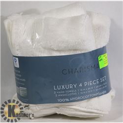 CHARISMA LUXURY 4 PC SET - 2 HAND TOWELS & 2 WASH