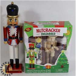 LARGE NUTCRACKER WOOD PAINT KIT,+COLORED DRUMMER