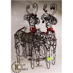 PAIR OF LIGHTUP REINDEER ORNAMENTS