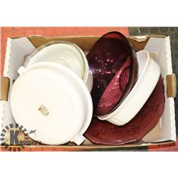 HOUSEWARE LOT: INCLUDES FRENCH CORNING WARE AND