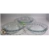 Image 1 : LOT OF 3 LARGE PYREX PIE PLATES WITH FANCY EDGE