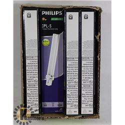 BOX OF 9 PHILLIPS FLUORESCENT BULBS, PL-S