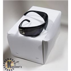BOX OF BLACK CHANEL STYLED SUNGLASSES