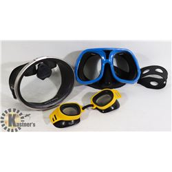 LOT OF VINTAGE SCUBBA MASKS AND MORE