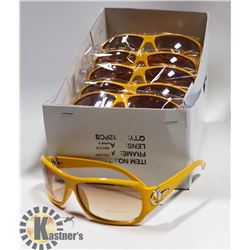 BOX OF DESIGNER YELLOW SUNGLASSES