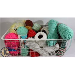 EXTRA LARGE BASKET OF  KNITTING /CROCHET ITEMS