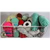 Image 1 : EXTRA LARGE BASKET OF  KNITTING /CROCHET ITEMS