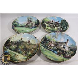 ENGLISH COUNTRY COTTAGES PLATES (4) BY MARTY BELL