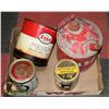 Image 1 : VINTAGE 4 PIECE LOT OIL TINS, GAS CAN