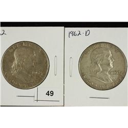 1962 & 1962-D FRANKLIN HALF DOLLARS