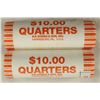 Image 1 : 2-$10 ROLLS OF 2010-P & D HOT SPRINGS QUARTERS