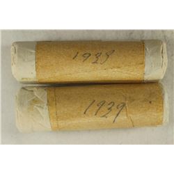 2-SOLID DATE ROLLS OF GREAT BRITAIN FARTHINGS