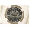 Image 2 : 1966 CANADA LARGE BEADS SILVER DOLLAR NGC PL65