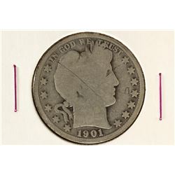 1901 BARBER HALF DOLLAR "GRAFFITI"