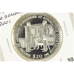 2001 LIBERIA SILVER PROOF $20 SURRENDER AT