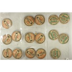 16 VINTAGE CARDBOARD MILK BOTTLE CAPS / COVERS