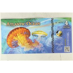 2017 ATLANTIC OCEAN 4 OCEAN DOLLARS JELLYFISH