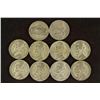 Image 2 : 10 ASSORTED 35% SILVER JEFFERSON WAR NICKELS