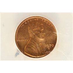 1970-S LARGE DATE LINCOLN CENT ANACS MS65 RED