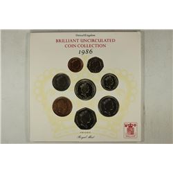 1986 UNITED KINGDOM BRILLIANT UNC COIN COLLECTION