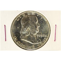 1958-D FRANKLIN HALF DOLLAR BRILLIANT UNC