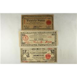 3 PIECES OF WWII PHILIPPINES EMERGENCY CURRENCY