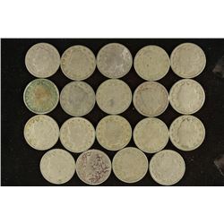 19 ASSORTED 1900'S LIBERTY "V" NICKEL