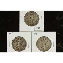 1943, 1944 & 1946 WALKING LIBERTY HALF DOLLARS