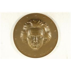3'' BRONZE BEETHOVEN 1770-1827 HIGH RELIEF MEDAL