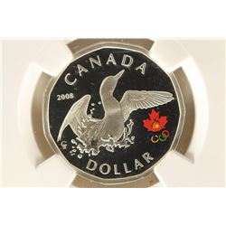 2008 CANADA SILVER DOLLAR LUCKY LOONIE COLORIZED