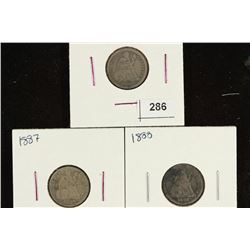 1886, 1887 & 1888 SEATED LIBERTY DIMES