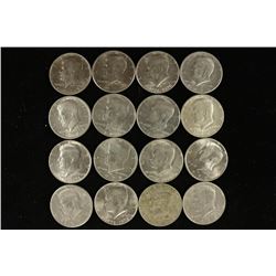 16 ASSORTED KENNEDY HALF DOLLARS