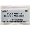 Image 3 : 2006-D RETURN TO MONTICELLO NICKEL PCGS MS64FS