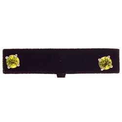 Jewelry - 3.1 Carat 14K Solid White Gold Stud Earrings Natural Peridot